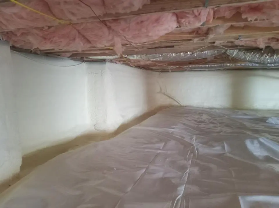 Crawl space encapsulation with closed-cell spray foam for Attic Insulation in Ste. Genevieve